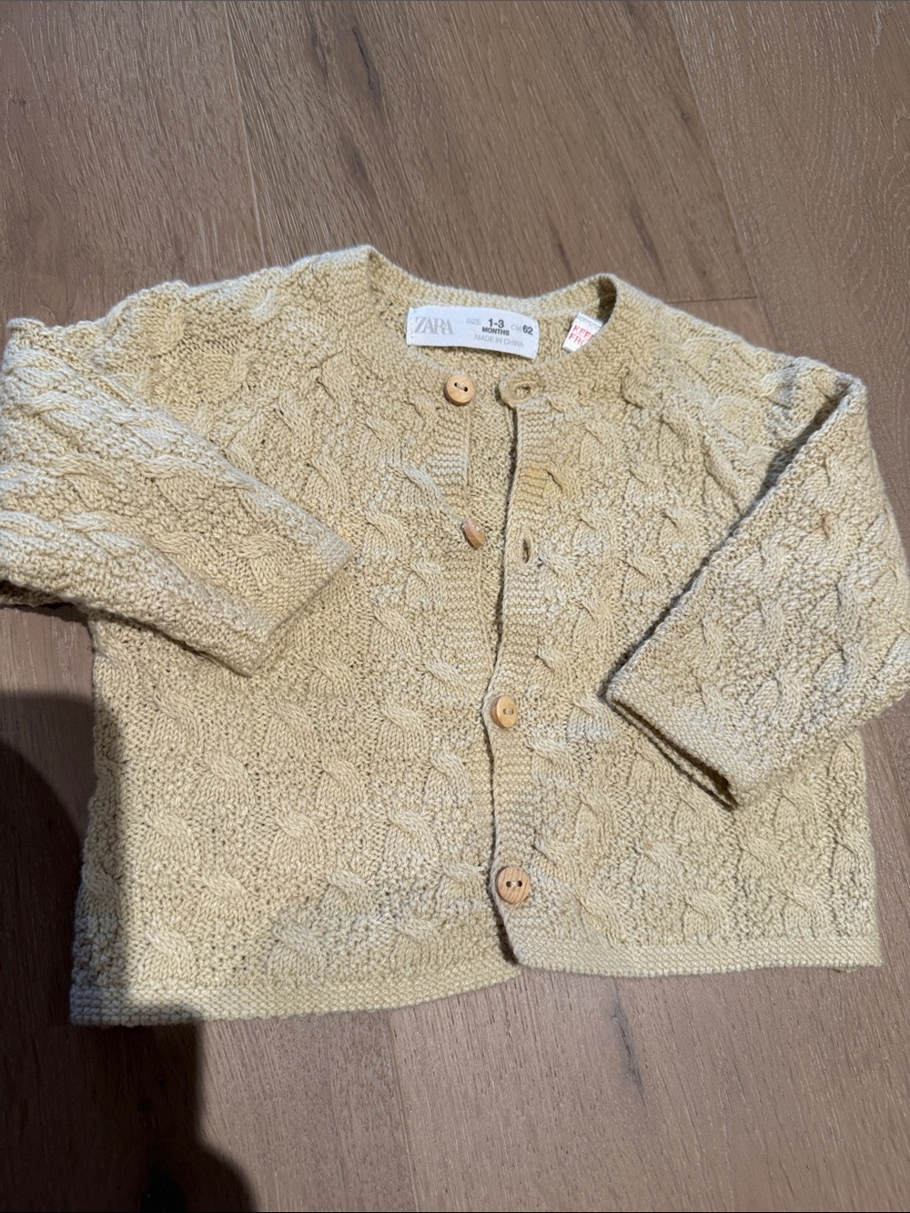 Zara Cream Textured Baby Cardigan
